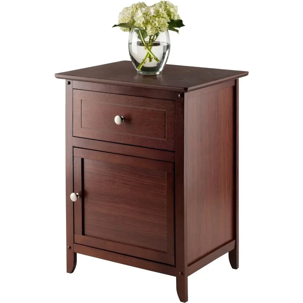 Wood Eugene Accent Table, Walnut Night Stand  Furniture Bedroom  Nightstand