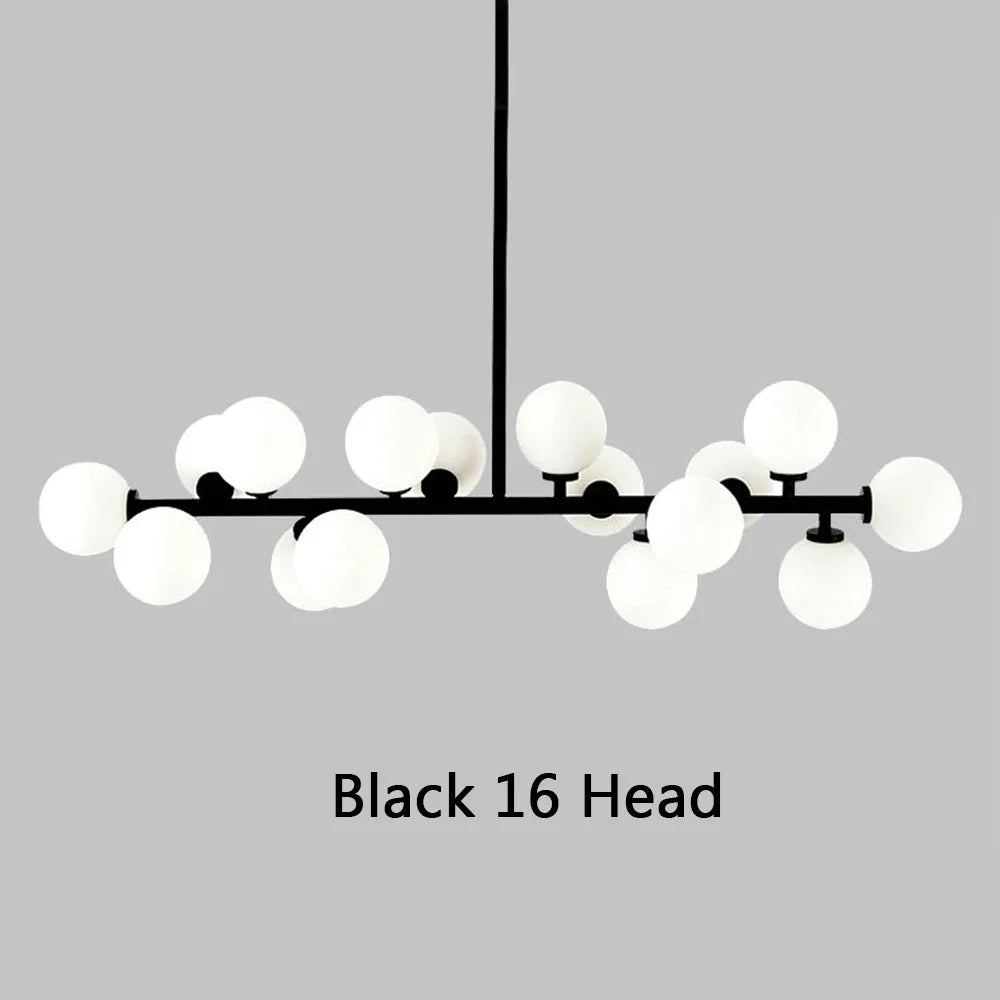 Nordic Modern Pendant Lamp Luxury Home Decor Lighting Fixtures Glass Round Lampshade Chandelier for Restaurant Villa