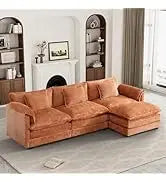 Sectional Sofa Couch,4 Seat Set for Living Room,Convertible L-Shaped Velvet Couch Set with Chaise Lounge,114 inche