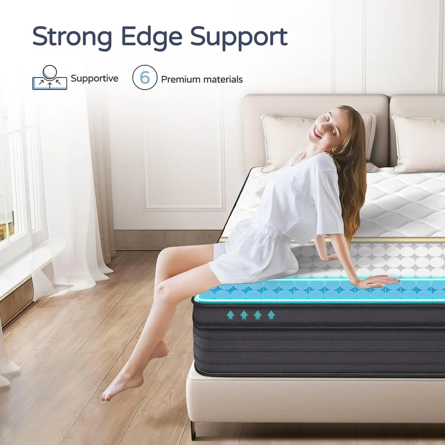 Queen Mattresses - 12 Inch Hybrid Queen Size Mattress in A Box, Gel Memory Foam with Motion Isolation and Pressure Relief