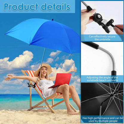 Outdoor Beach Sun Shade Umbrella Anti-Uv Umbrella Camping Beach Chair Parasol Rain Gear Sun Protection Umbrella With Clip