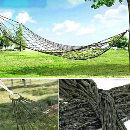 Nylon Rope Meshy Hammock For Outdoor Sleeping Net Bed Portable Outdoor Green Yard Sport Camping Hammock Hanging Bed