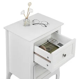 Nightstands, White Nightstand Set of 2, Nightstands with 2 Drawers, Bed Side Table/Night Stand, Nightstand, Night Stand