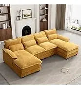 Sectional Sofa Couch,4 Seat Set for Living Room,Convertible L-Shaped Velvet Couch Set with Chaise Lounge,114 inche