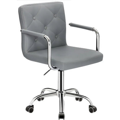 Rolling Work Chair for Home Office Desk Adjustable Height with Wheels for Study/Task 360°Swivel Mid Back Office Chair