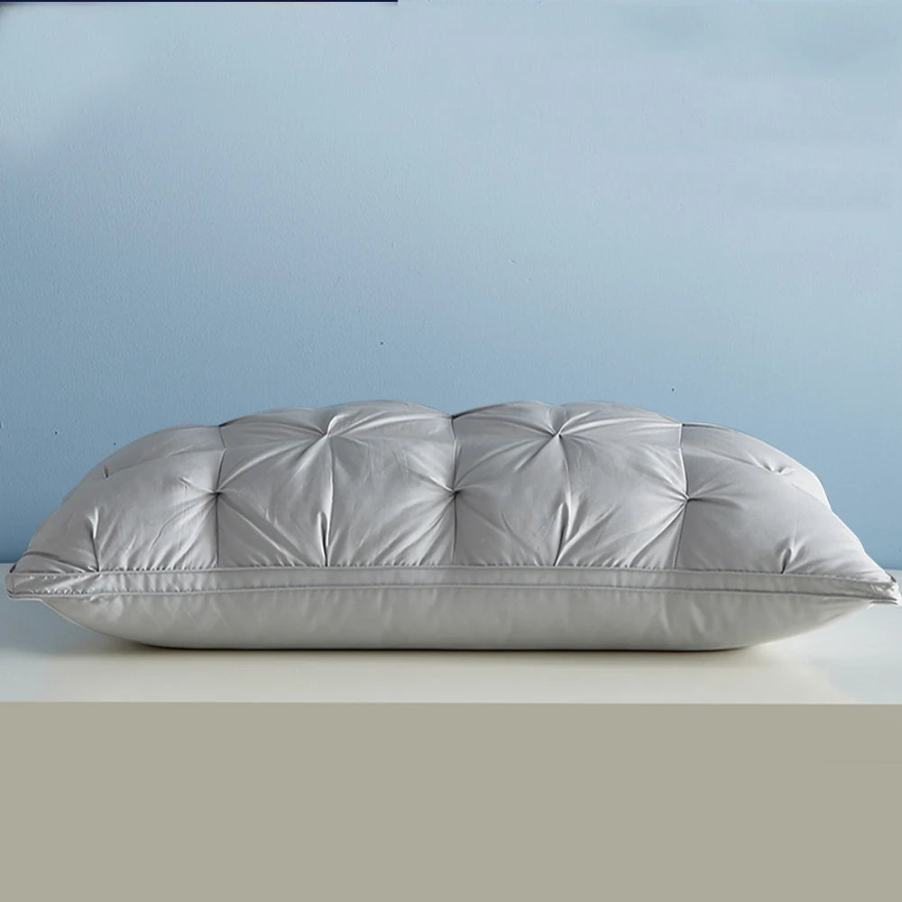 Liv-Esthete Noble White 100% Goose Down Pillow Sleep Gift Down-proof Queen King 100% Cotton White Neck Protection Bed Pillows