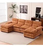 Sectional Sofa Couch,4 Seat Set for Living Room,Convertible L-Shaped Velvet Couch Set with Chaise Lounge,114 inche