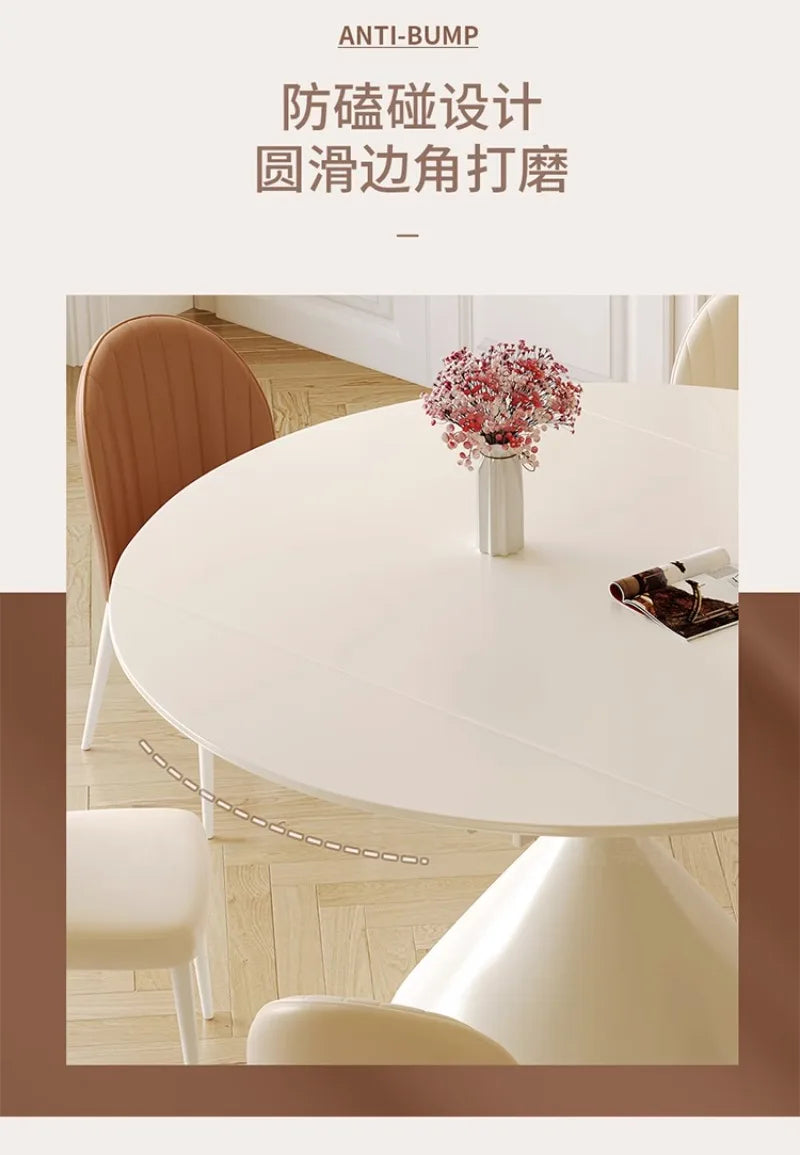 Modern 6 Chairs Dining Table Conference Full Integral Luxurious Dinning Tables Chairs White Mesas De Comedor Kitchen Furniture