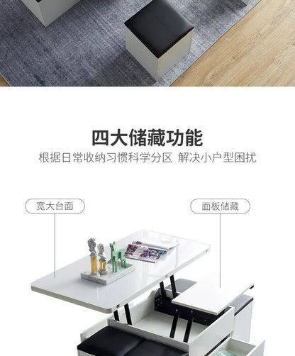 Lift Up Modern Coffee Table Trau Organizer Black Sofa Nordic Mobile Coffe Table Mesa Lateral Apartamento Couchtisch Furniture