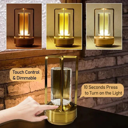 Atmosphere LED Night Light Retro USB Charging rechargeable Decorative bar Table Lamp Decoration Bedroom Desk Lighting battery