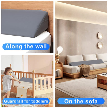 Bed Wedge Pillow, Bed Gap Filler, Mattress Wedge, Headboard Pillow Fill The Gap (0-7") Between Your Headboard and Mattress