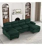 Sectional Sofa Couch,4 Seat Set for Living Room,Convertible L-Shaped Velvet Couch Set with Chaise Lounge,114 inche