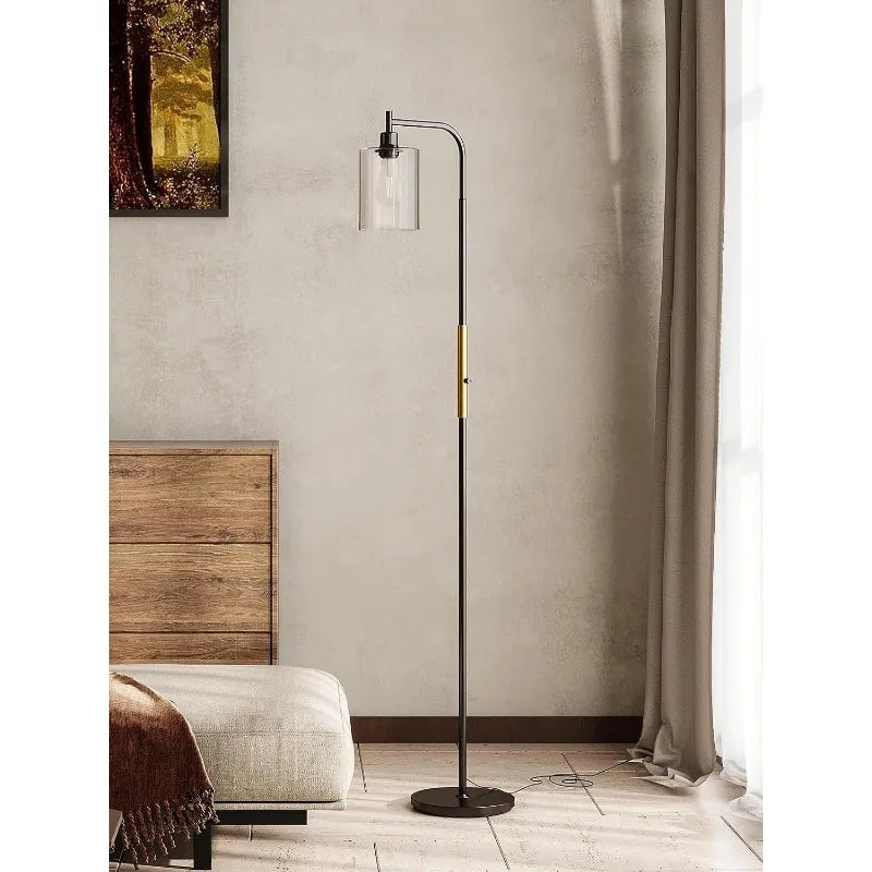 Floor Lamps for Living Room Bright Lighting with Seeded Glass lampshade, Modern Bright Floor Lamp with LED Bulbs