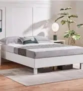 Queen Frame Upholstered Platform Bed With Fabric Headboard, Wing Edge Design/Non-Slip And Noise-Free/Wooden Slats