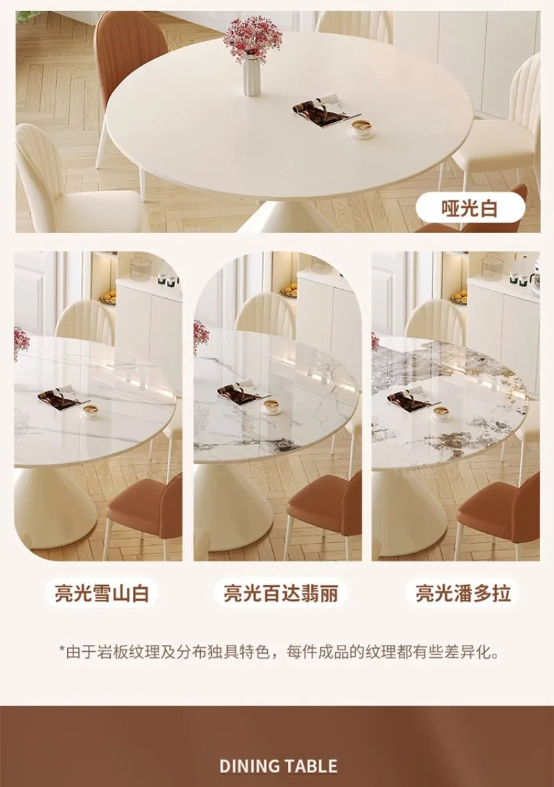 Modern 6 Chairs Dining Table Conference Full Integral Luxurious Dinning Tables Chairs White Mesas De Comedor Kitchen Furniture