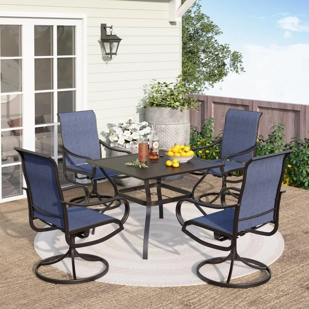 Outdoor Dinings Table Chair Set ,All Weather Patio Dining Furniture Set for Deck Lawn Garden ,5 Piece Garden Dining Table Sets