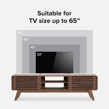 Ensley 59” Walnut TV Stand, Mid Century Modern TV Stand for 55/60/65 inch TV, Farmhouse TV Stand, Entertainment Center