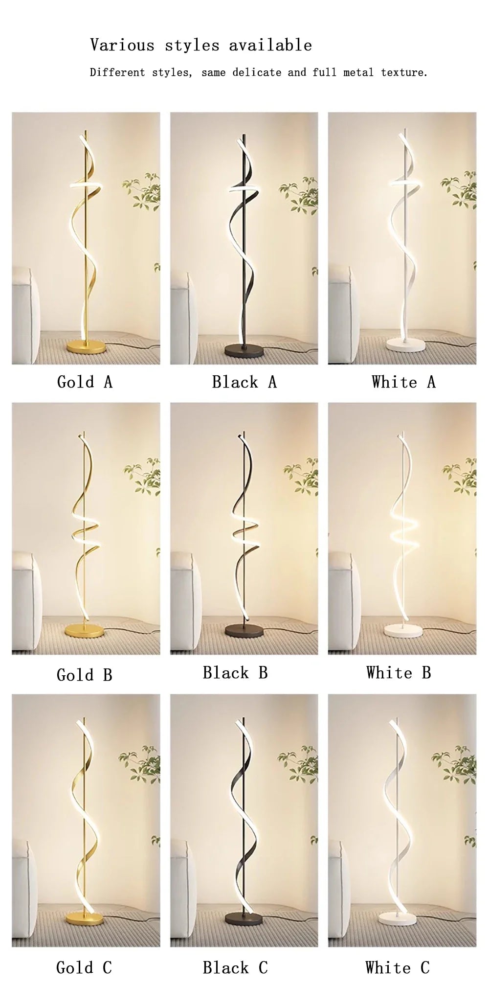 Modern LED Floor Lamp Luxury Line Design Light Bedroom Bedside Living Study Simple Revolve Milieu Indoor Home Decorative Fixture