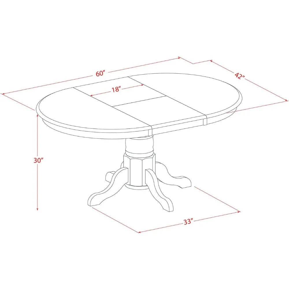 dining table set,7Piece Dining Table Set,Oval Dining Room Table with Butterfly Leaf and 6 Wooden Seat Chairs,dinning tables sets