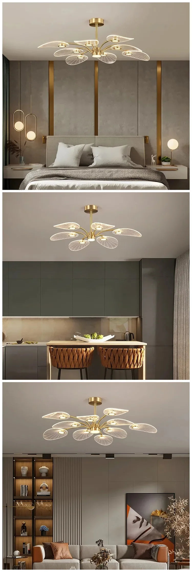 Post-modern Simple Living Room Nordic Acrylic Chandelier Warm Atmosphere Pendant Light for Bedroom Study Room