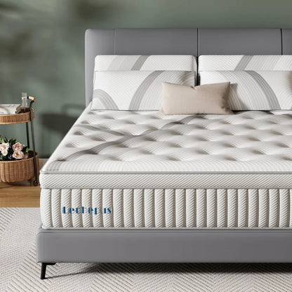 Queen Mattress,14Inch Memory Foam Hybrid Mattress with Pocket Spring, Mattress in Box, Motion Isolation, Medium Plush Mattress