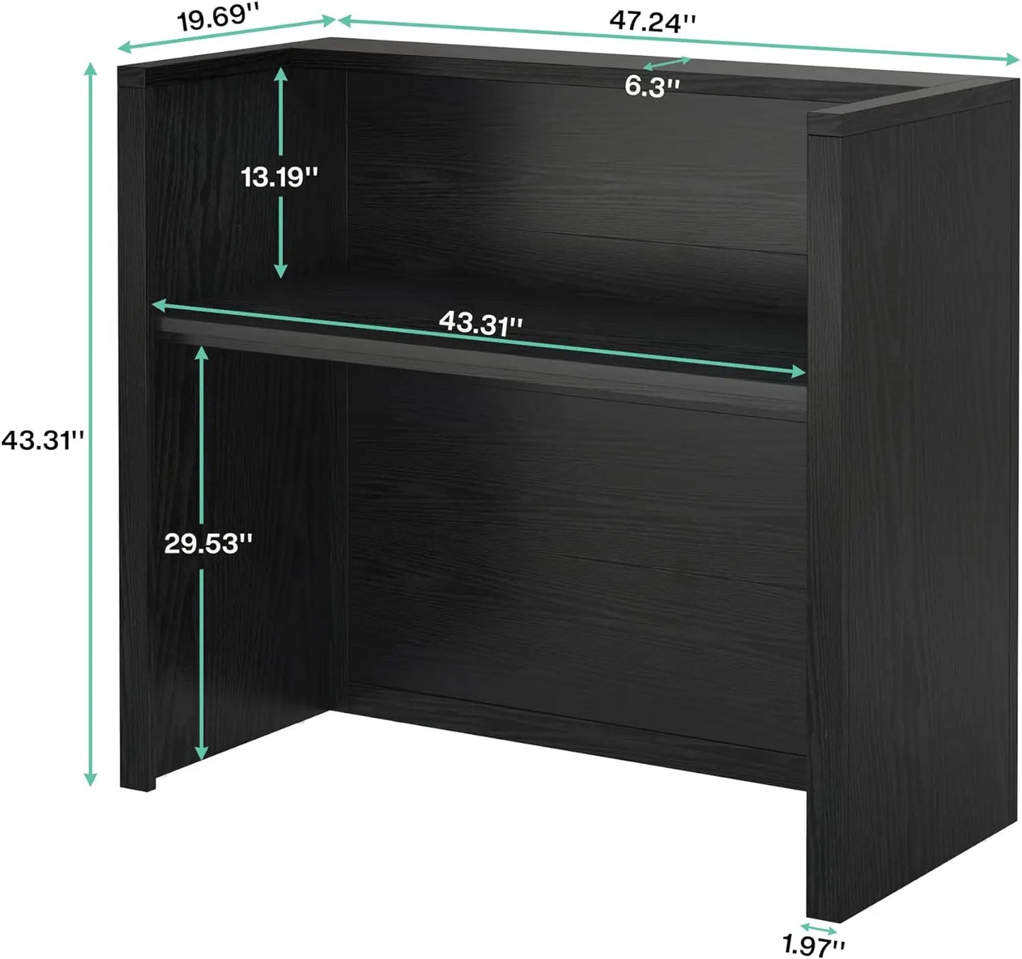 Reception Desk, Modern Front Desk with Counter, 47 Inch Small Retail Counter for Checkout, Lobby, Salon, Office, Reception Area