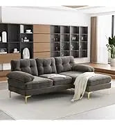 Sectional Sofa Couch,4 Seat Set for Living Room,Convertible L-Shaped Velvet Couch Set with Chaise Lounge,114 inche