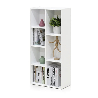 7-Cube Reversible Open Shelf Bookcase, White