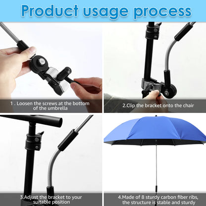 Outdoor Beach Sun Shade Umbrella Anti-Uv Umbrella Camping Beach Chair Parasol Rain Gear Sun Protection Umbrella With Clip