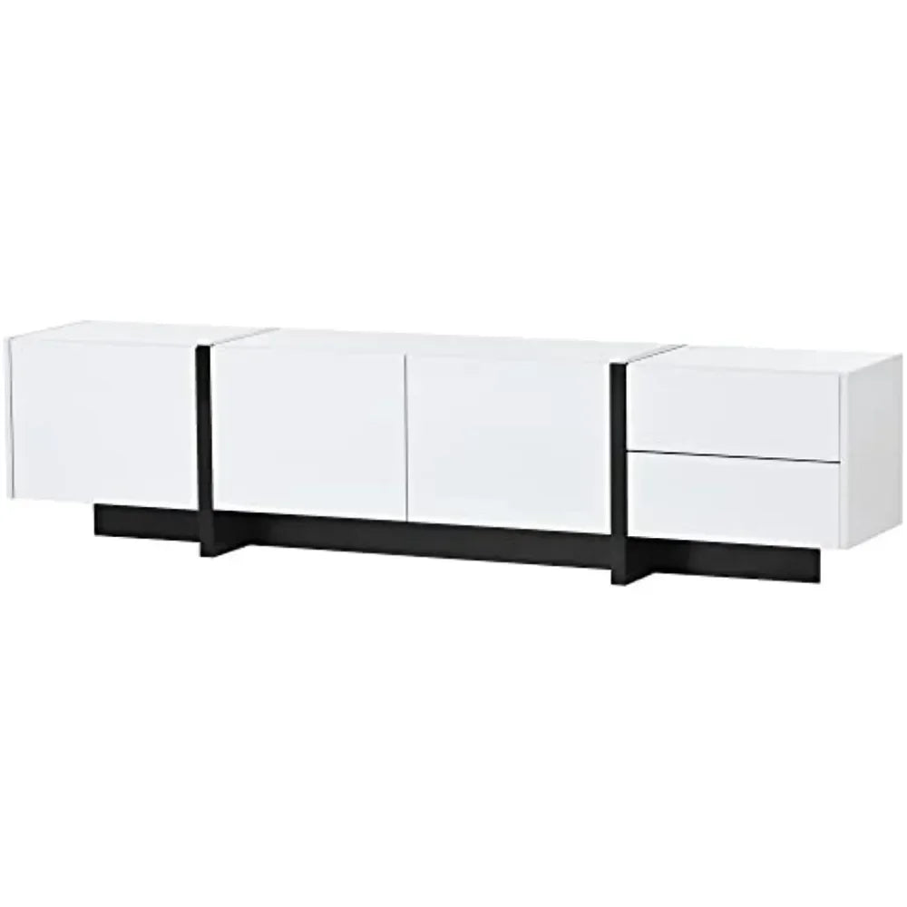 Contemporary Rectangle TV Stand for Television Up to 80", Unique Style Console Table, Modern Storage Cabinet for Living Room