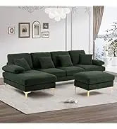 Sectional Sofa Couch,4 Seat Set for Living Room,Convertible L-Shaped Velvet Couch Set with Chaise Lounge,114 inche