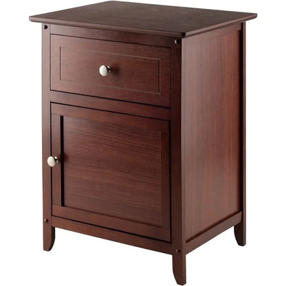 Wood Eugene Accent Table, Walnut Night Stand  Furniture Bedroom  Nightstand