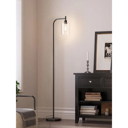 Floor Lamps for Living Room Bright Lighting with Seeded Glass lampshade, Modern Bright Floor Lamp with LED Bulbs