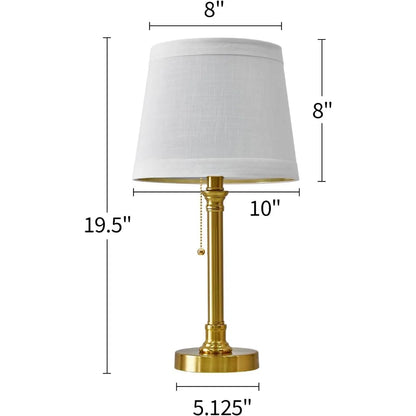 Oneach Modern Gold Brass Table Lamp Set of 2 for Bedroom Living Room 19.5'' Traditional Bedside Desk Nightstand Buffet