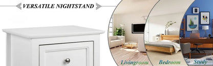 Nightstands, White Nightstand Set of 2, Nightstands with 2 Drawers, Bed Side Table/Night Stand, Nightstand, Night Stand