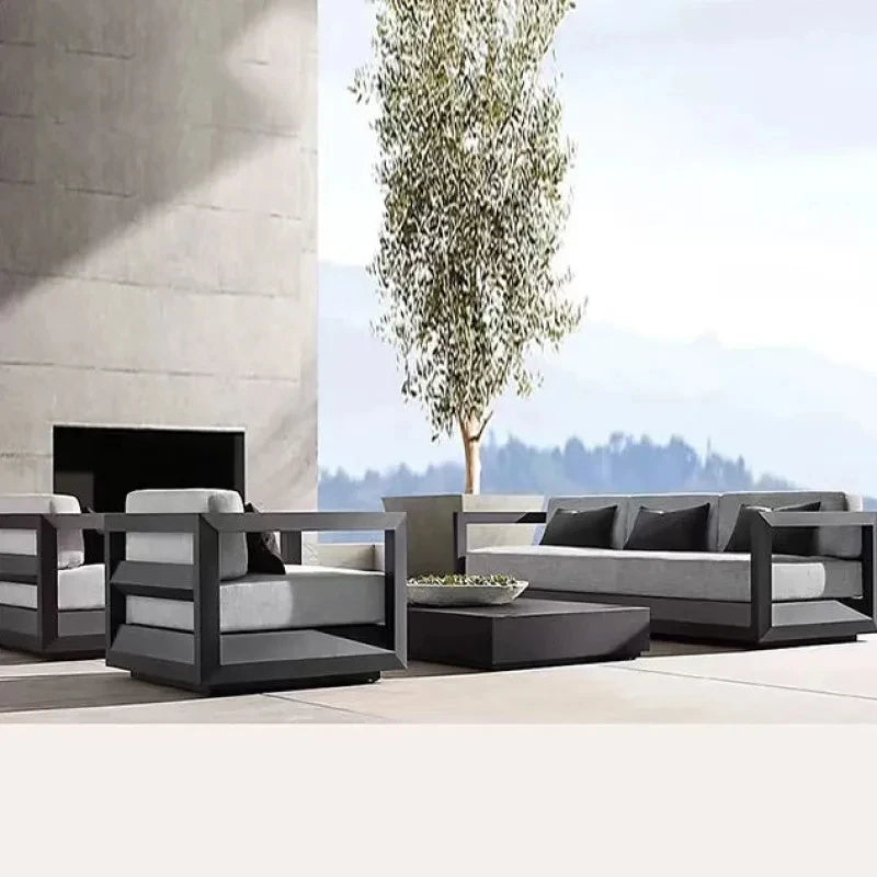 Aluminum Outdoor Sofa Furniture Set Luxury Villa Patio Leisure Sofa Chair