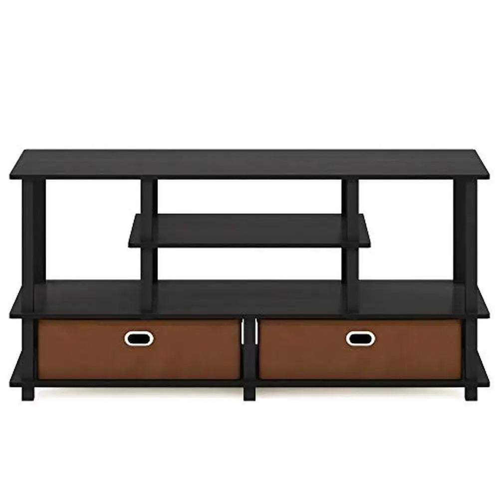 Wooden TV Stand Up to 50" TVs Black Contemporary Media Console 37.4 lbs 47.63 x 15.55 x 22.79