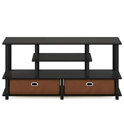 Wooden TV Stand Up to 50" TVs Black Contemporary Media Console 37.4 lbs 47.63 x 15.55 x 22.79