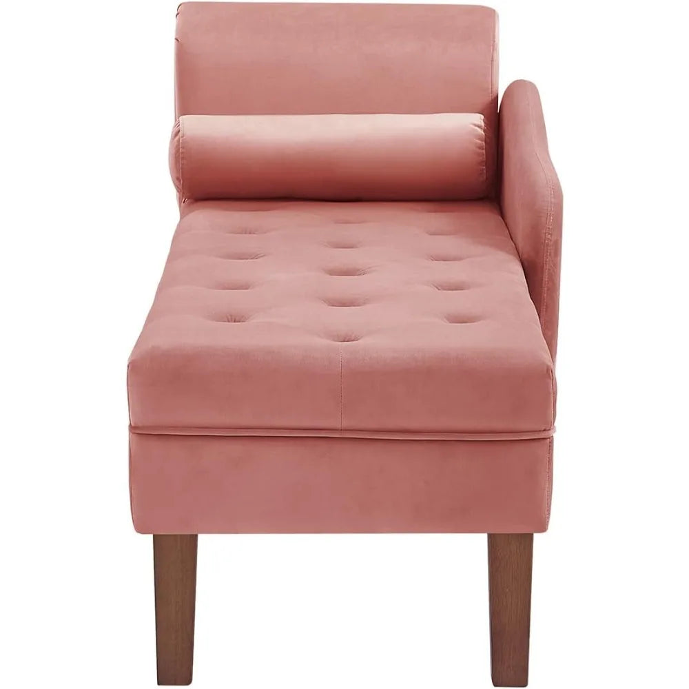 Chaise Lounge Chair, Comfortable Velvet Fashional Living Room Chaise Chairs, Modern Upholstered Tufted Chaise Lounge Chair