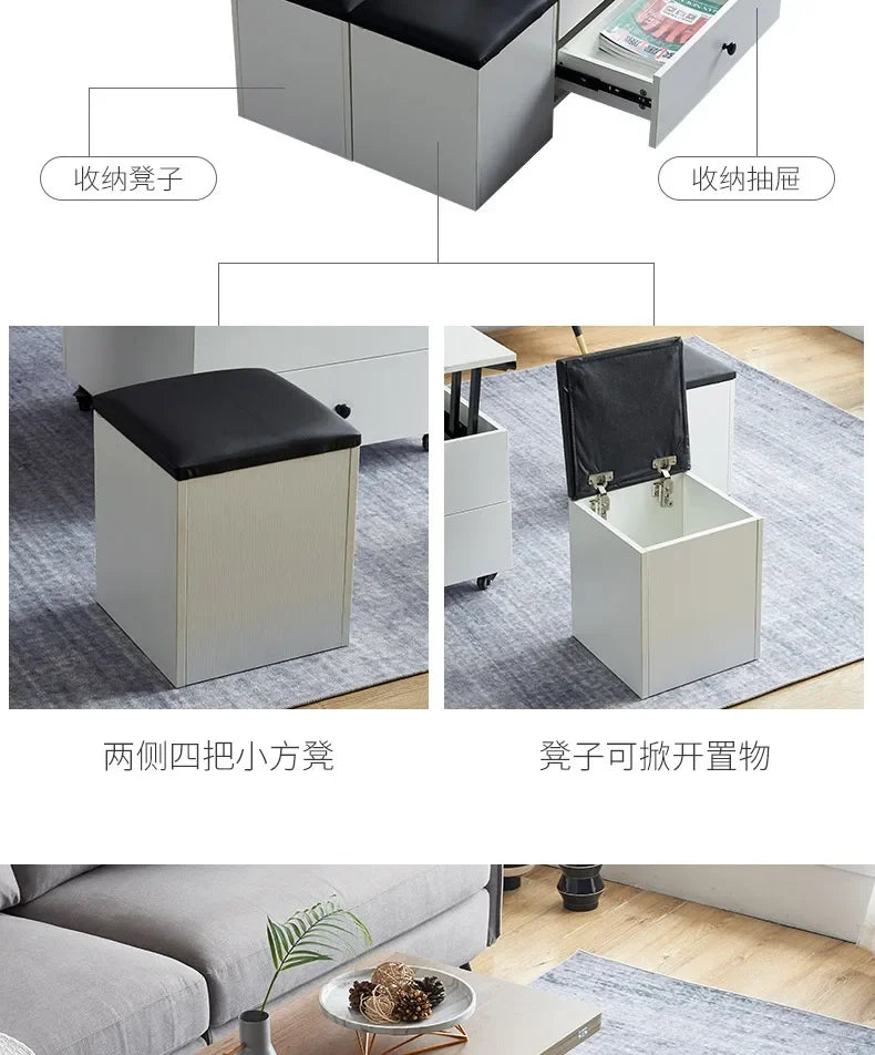 Lift Up Modern Coffee Table Trau Organizer Black Sofa Nordic Mobile Coffe Table Mesa Lateral Apartamento Couchtisch Furniture