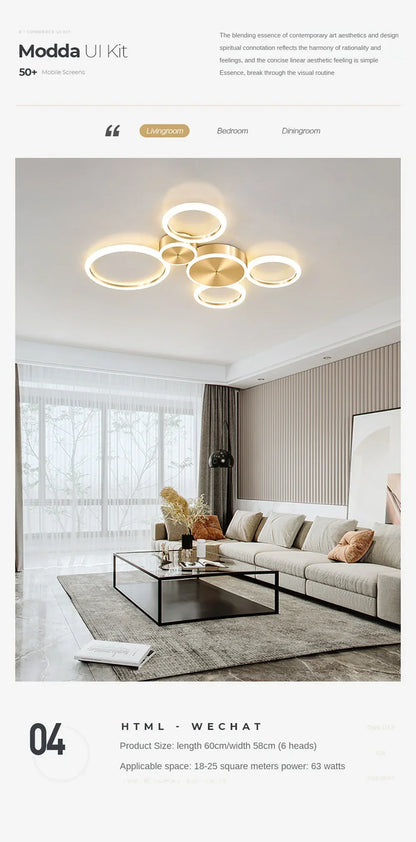 Modern LED Ceiling Chandelier For Living Dining Room Bedroom Aluminum Ceiling Lamp Indoor Home Decor Lighting Fixture Lustre