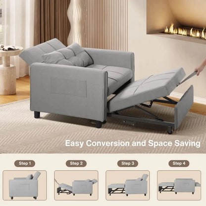 Living Room Recliners, 3-in-1 Single Sofa Bed Chair Bed, Pull Out Sleeper Sofa for Apartment,Livings Rooms Sofa Recliners