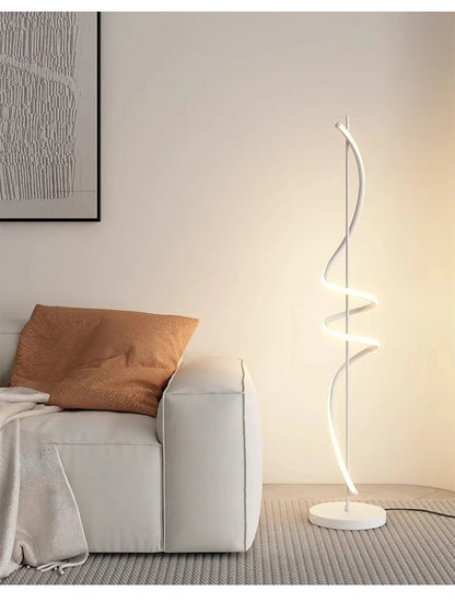 Modern LED Floor Lamp Luxury Line Design Light Bedroom Bedside Living Study Simple Revolve Milieu Indoor Home Decorative Fixture