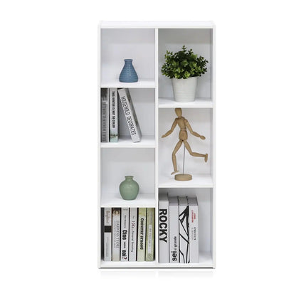 7-Cube Reversible Open Shelf Bookcase, White