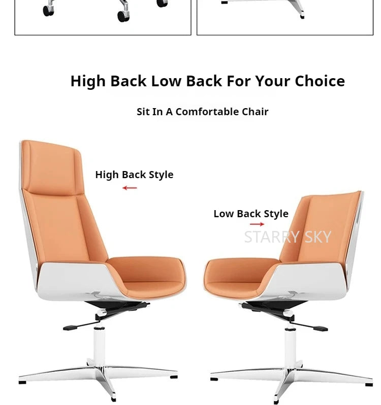 Luxury Accent Ergonomic Chair Armchair Home Office Designer Rolling Modern Chair Study Nordic Silla Ergonomica Office Furniture