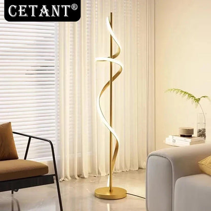 Modern LED Floor Lamp Luxury Line Design Light Bedroom Bedside Living Study Simple Revolve Milieu Indoor Home Decorative Fixture