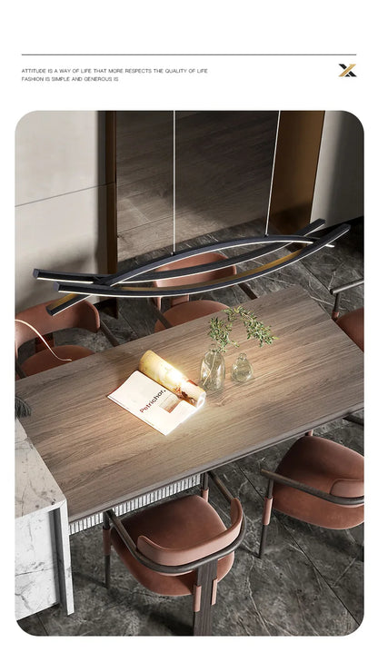 Dining table room chandelier modern simple Nordic light luxury long bar hanging lamp fashion home decor indoor pendant lighting